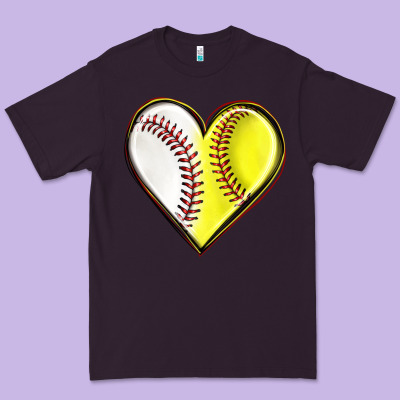 Premium Tee baseball and softball heart