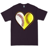 Plum baseball and softball heart Premium Tee - texasbilliewilder
