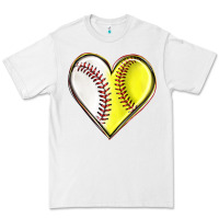 White baseball and softball heart Premium Tee - texasbilliewilder
