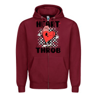 Burgundy heart throb Zipper Hoodie - MaliasSmallBusiness