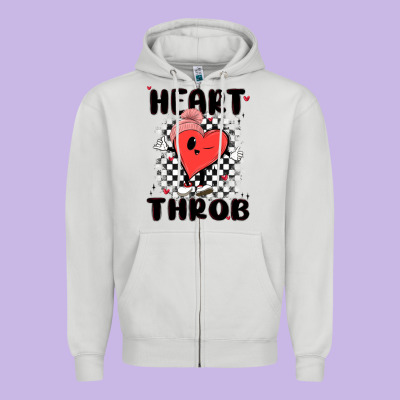 Heart Throb Zipper Hoodie Designed By Maliassmallbusiness
