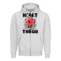 Dove Grey heart throb Zipper Hoodie - MaliasSmallBusiness