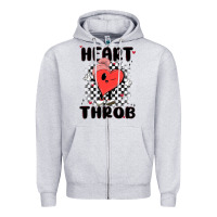 Heather Grey heart throb Zipper Hoodie - MaliasSmallBusiness