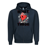 Navy heart throb Zipper Hoodie - MaliasSmallBusiness