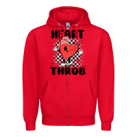Red heart throb Zipper Hoodie - MaliasSmallBusiness