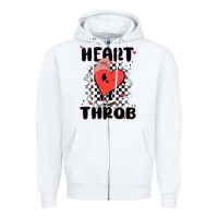 White heart throb Zipper Hoodie - MaliasSmallBusiness