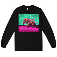 Black colorful elephant Long Sleeve Tee - LillyAllenDesigns