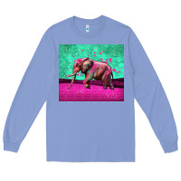 Colony Blue colorful elephant Long Sleeve Tee - LillyAllenDesigns