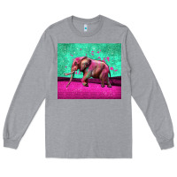 Heather Grey colorful elephant Long Sleeve Tee - LillyAllenDesigns