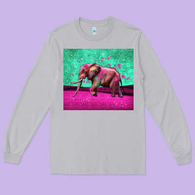 Colorful Elephant Long Sleeve Tee Designed By Lillyallendesigns