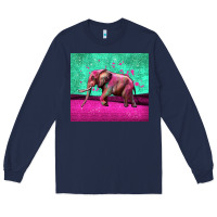 Navy colorful elephant Long Sleeve Tee - LillyAllenDesigns