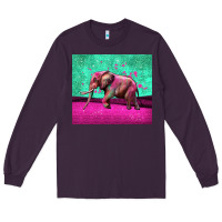 Plum colorful elephant Long Sleeve Tee - LillyAllenDesigns