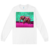 White colorful elephant Long Sleeve Tee - LillyAllenDesigns