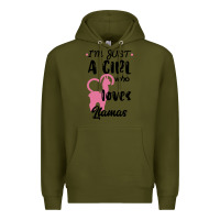 Army Green Just A Girl Who Loves Llamas I Love Llamas Premium Hoodie - Bettercallsaul