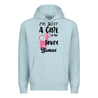Blue Mist Just A Girl Who Loves Llamas I Love Llamas Premium Hoodie - Bettercallsaul