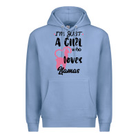 Colony Blue Just A Girl Who Loves Llamas I Love Llamas Premium Hoodie - Bettercallsaul