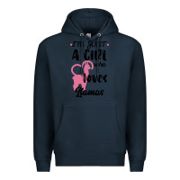 Navy Just A Girl Who Loves Llamas I Love Llamas Premium Hoodie - Bettercallsaul