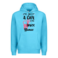 Ocean Blue Just A Girl Who Loves Llamas I Love Llamas Premium Hoodie - Bettercallsaul