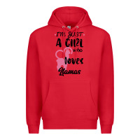 Red Just A Girl Who Loves Llamas I Love Llamas Premium Hoodie - Bettercallsaul