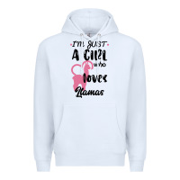 White Just A Girl Who Loves Llamas I Love Llamas Premium Hoodie - Bettercallsaul