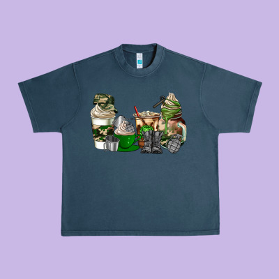 Veteran Coffee Cups Urban Heavy Tee Designed By Adodesignshop