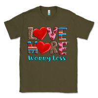 Army Green love more worry less Classic Tee - AdoDesignShop