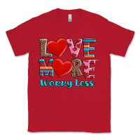 Red love more worry less Classic Tee - AdoDesignShop
