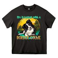 Asphalt life is better with a border collie Heavy Core Tee - texasbilliewilder