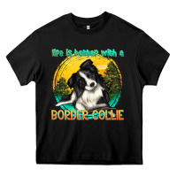 Black life is better with a border collie Heavy Core Tee - texasbilliewilder