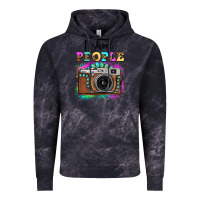Cloud Black i shoot people tie dye gemstone vintage camera Vintage Hoodie - FaDigitalArtStudio
