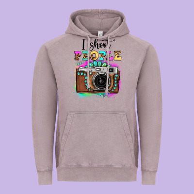 I Shoot People Tie Dye Gemstone Vintage Camera Vintage Hoodie Designed By Fadigitalartstudio