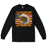 Black American Flag Eagle Long Sleeve Tee - LillyAllenDesigns