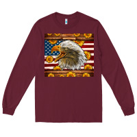 Burgundy American Flag Eagle Long Sleeve Tee - LillyAllenDesigns