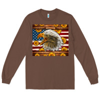 Chestnut American Flag Eagle Long Sleeve Tee - LillyAllenDesigns