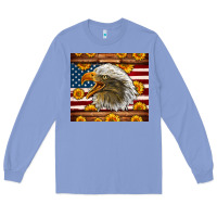 Colony Blue American Flag Eagle Long Sleeve Tee - LillyAllenDesigns