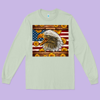 American Flag Eagle Long Sleeve Tee Designed By Lillyallendesigns
