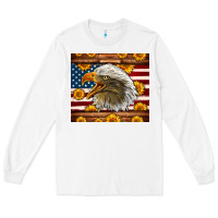 White American Flag Eagle Long Sleeve Tee - LillyAllenDesigns