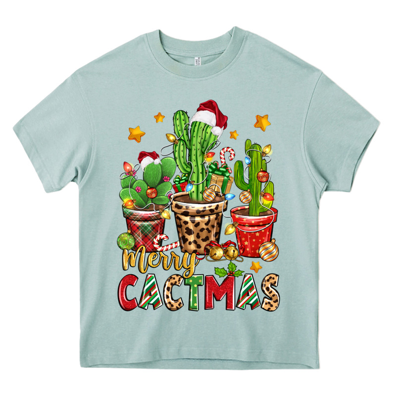 Christmas Cactus Merry Cactmas Heavy Core Tee by Zillion Design Studio | Teevron