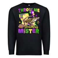 Black throw me something mister louisiana mardi gras Premium Sweatshirt - LillyAllenDesigns