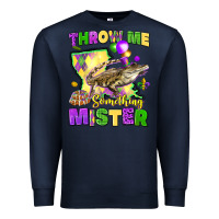Navy throw me something mister louisiana mardi gras Premium Sweatshirt - LillyAllenDesigns