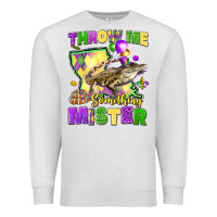 Oatmeal Heather throw me something mister louisiana mardi gras Premium Sweatshirt - LillyAllenDesigns