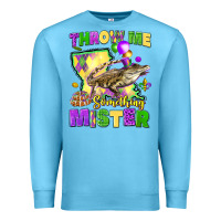 Ocean Blue throw me something mister louisiana mardi gras Premium Sweatshirt - LillyAllenDesigns