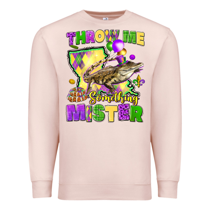 Throw Me Something Mister Louisiana Mardi Gras Premium Sweatshirt by LillyAllenDesigns | Teevron