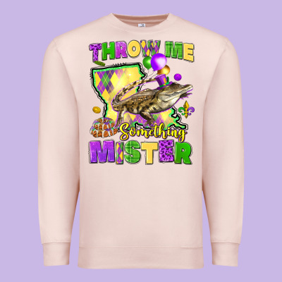 Throw Me Something Mister Louisiana Mardi Gras Premium Sweatshirt Designed By Lillyallendesigns