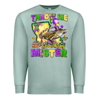 Seafoam throw me something mister louisiana mardi gras Premium Sweatshirt - LillyAllenDesigns
