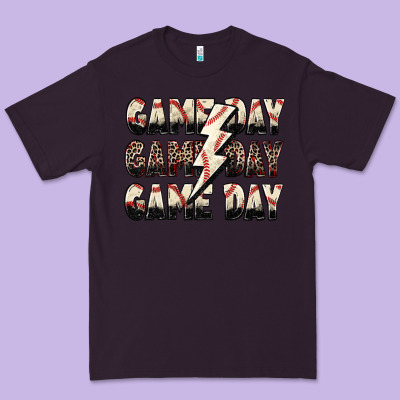 Game Day Game Day Baseball Lightning Bolt Premium Tee Designed By Zillion Design Studio