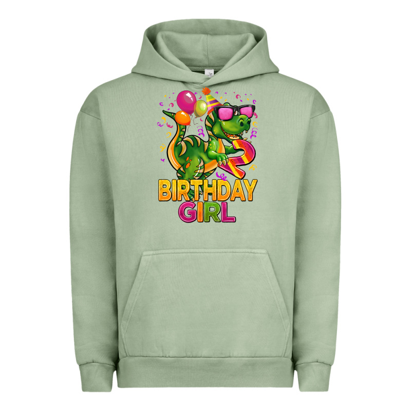2rd Birthday Girl T Rex Pink Urban Hoodie by CowGirlArtShop | Teevron