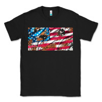 Black usa flag and leopard with wood license plate Classic Tee - Artiststas