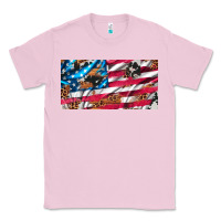 Bubblegum Pink usa flag and leopard with wood license plate Classic Tee - Artiststas