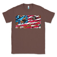 Chestnut usa flag and leopard with wood license plate Classic Tee - Artiststas
